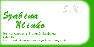 szabina mlinko business card